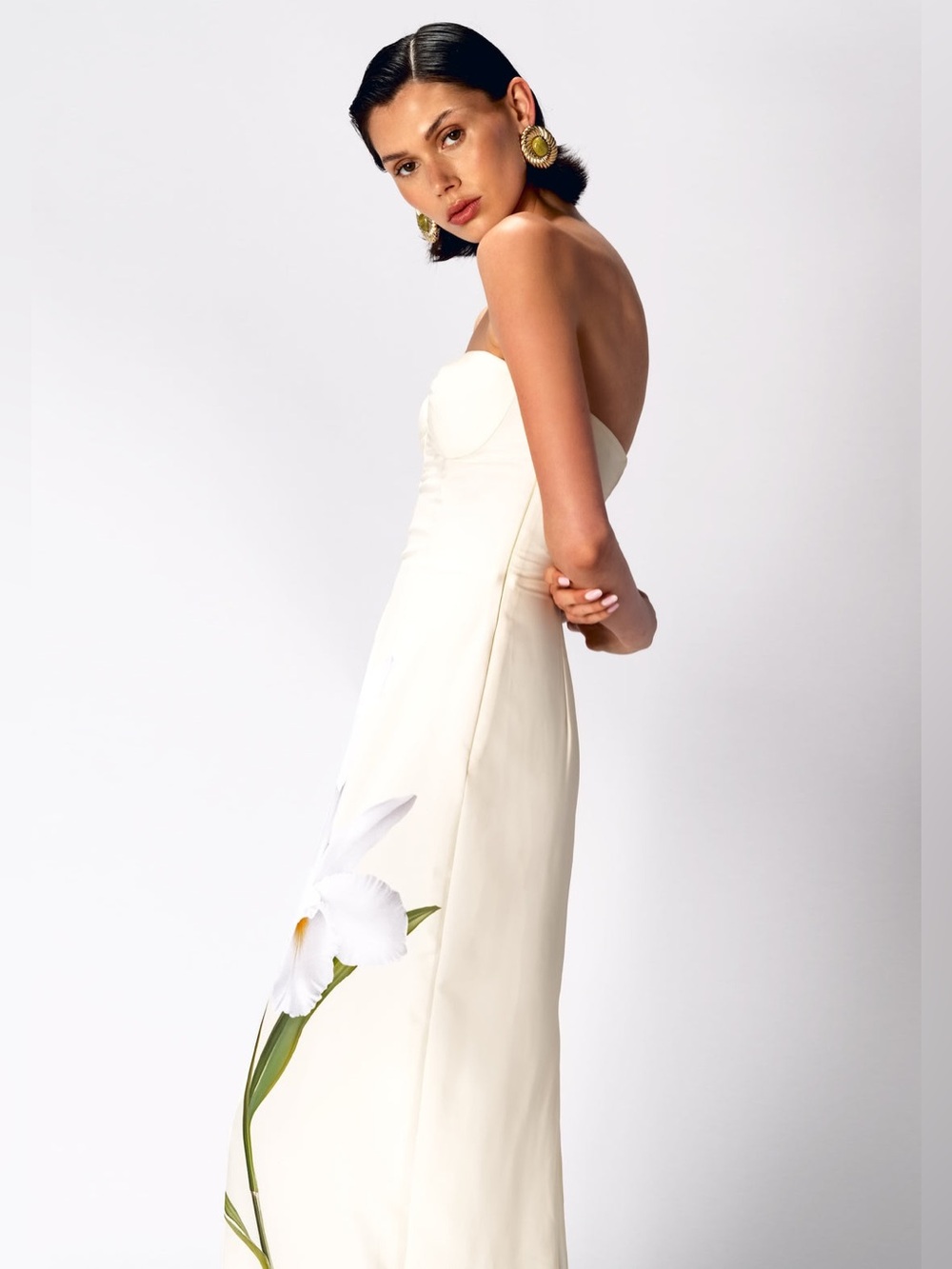 Katie May Ursula Yellow Strapless Floral Gown - Picture 5 of 15